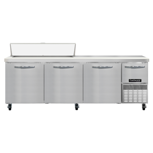 Continental Refrigerator RA93N12 93" W Four-Section One Door Refrigerated Base Sandwich Unit