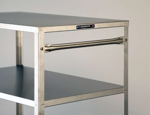 Lakeside 462 51.38" W Stainless Steel 6-Shelf Open Tray Truck with Push Handle