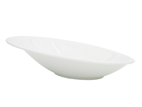CAC China COL-28 26 Oz. Bone White Porcelain Oval CAC Collection Bowl (1 Dozen)