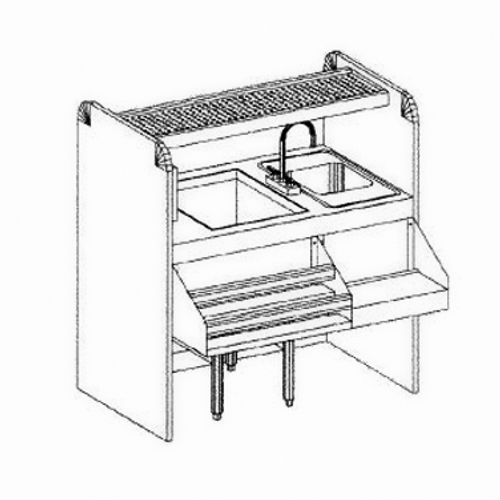 Glastender CS-42X26-CCW Assembly Ice Bin/Cocktail Station - 42"W x 26"D