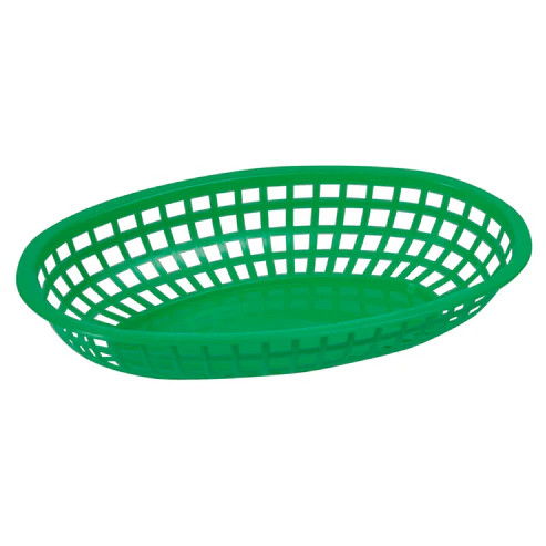 Winco POB-G
 10"
 Plastic
 Green
 Oval
 Basket
 3 Dozen (Contains 1 Dozen)