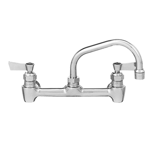 Fisher 84654 8" Centers 10" Swing Spout Lever Handles 1/2" NPT Male Inlets With Elbows Backsplash Mount Faucet