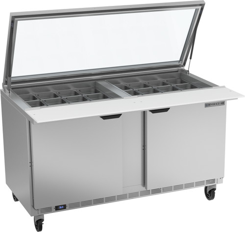 Beverage Air SPE60HC-24M-STL 60" W Two-Section Two Door Mega Top Refrigerated Counter