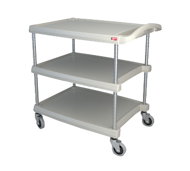 Metro MY2030-34G 34.38" W x 23.44" D x 35.5" H Gray Plastic Shelf myCart Series Utility Cart