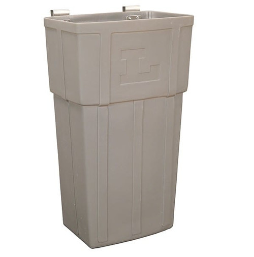 Lakeside 202-6 Large Gray Polyethylene Waste Basket with Stainless Steel Hanger Strap - 6 per Pack