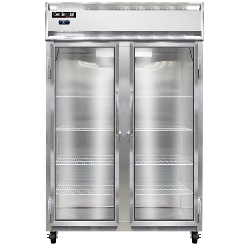 Continental Refrigerator 2RNGD 52" W Two-Section Glass Door Reach-In Refrigerator