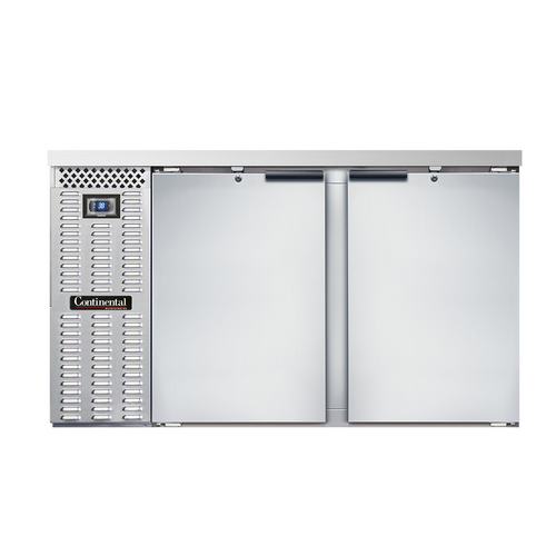 Continental Refrigerator BB59SNSS 59"W Solid Door Refrigerated Back Bar Cooler