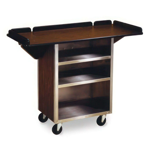Lakeside 672 33.13" W Stainless Steel Drop Leaves Beverage Service Cart with 4" Swivel Casters