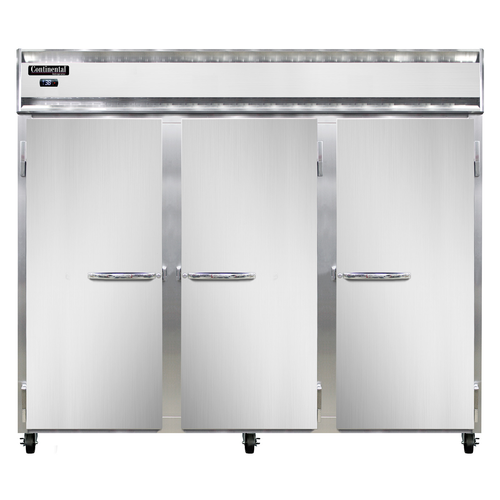 Continental Refrigerator 3RE-SA-PT 85.5"W Three-Section Solid Door Extra-Wide Refrigerator