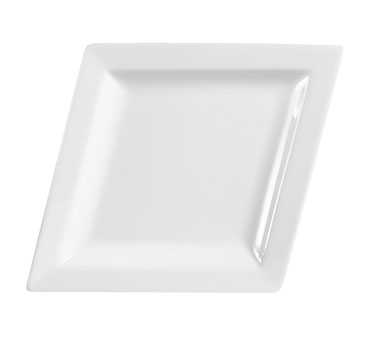 CAC China DM-12 Super White Porcelain Diamond Platter (2 Dozen Per Case)