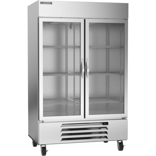 Beverage Air HBR49HC-1-G 52" W Two-Section Glass Door Reach-In Horizon Series Refrigerator