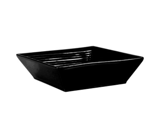 CAC China TG-B6-BLK 15 Oz. Black Porcelain Square Tango Bowl (2 Dozen Per Case)