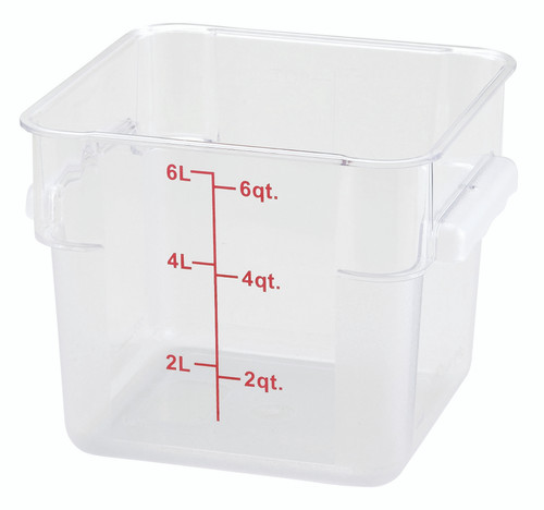 Winco PCSC-6C 6 Qt. Clear Square Polycarbonate Storage Container