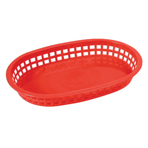 Winco PLB-R
 10"
 Plastic
 Red
 Oval
 Platter Basket
 3 Dozen (Contains 1 Dozen)