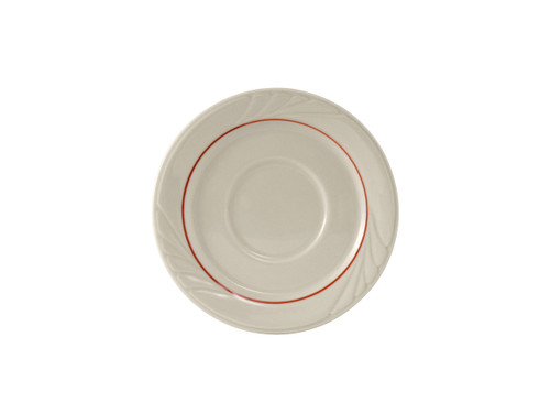 Tuxton YBE-054 5-1/2" Ceramic Eggshell With Berry Band Round Saucer (3 Dozen Per Case)