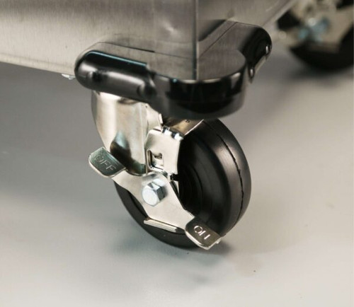 Lakeside 6209 Easy-Glide 18.5" W Stainless Steel Heated Mobile Round Dish Dispenser - 120V