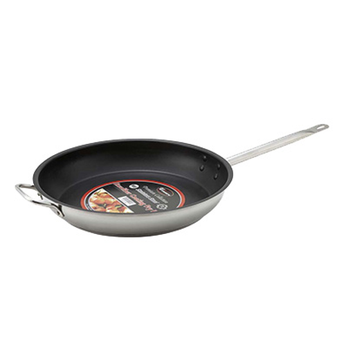 Winco SSFP-12NS 12.5" Stainless Steel and Aluminum Premium Fry Pan