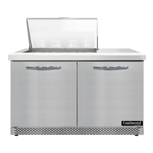 Continental Refrigerator SW48N12M-FB 48" W Two-Section Two Door Mighty Top Sandwich Unit