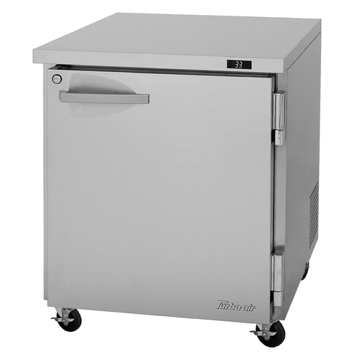 Turbo Air PUR-28-N(-L) 6.8 Cu. Ft. Stainless Steel One-Section PRO Series Undercounter Refrigerator - 115 Volts