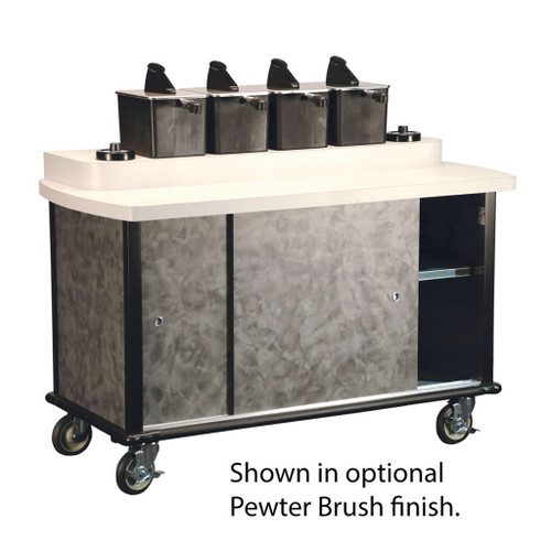 Lakeside 70410 Stainless Steel Condiment Cart Casters with Brakes 51-1/2"W x 25"D x 44-1/2"H