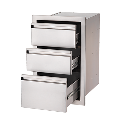 Crown Verity IBILC-2D (2) Single Drawers Stainless Steel Infinite Series Large Built-In Cabinet