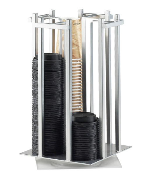 Cal-Mil 1133-74 Silver Metal 10"W x 10"D x 15-3/4"H Cup/Lid Organizer