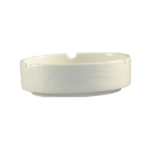 CAC China GAD-AT 4.5" Dia. x 1" H Bone White Porcelain Round Garden State Ashtray (6 Dozen Per Case)