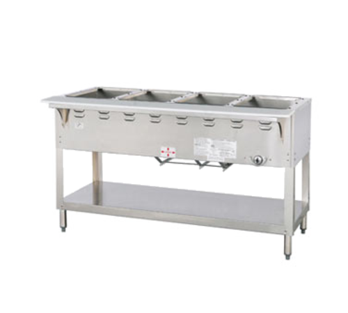 Duke WB304-NG 58.38" W Natural Gas Stainless Steel 4 Pan Open Base Aerohot Steamtable Wet Bath Unit - 27000 BTU