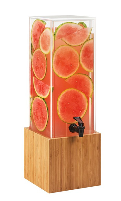 Cal-Mil 3697-3-60 3 Gallon Beverage Dispenser Bamboo Base Square