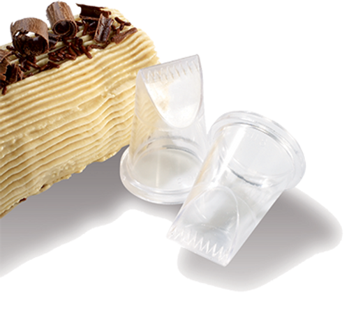 Matfer Bourgeat 167152 Pastry Tip 7/8" Yule Log 8 Holed Flat & Serrated Side Polycarbonate - 1 Pack