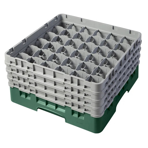 Cambro 36S800119 Camrack Glass Rack With (4) Soft Gray Extenders - 2 Cases