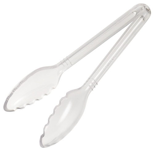 Winco CVST-9C 9" Polycarbonate Clear Serving Tong