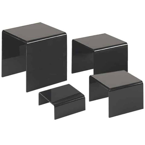 American Metalcraft BRS2 8" Sq. x 8" H Black Acrylic Riser Set