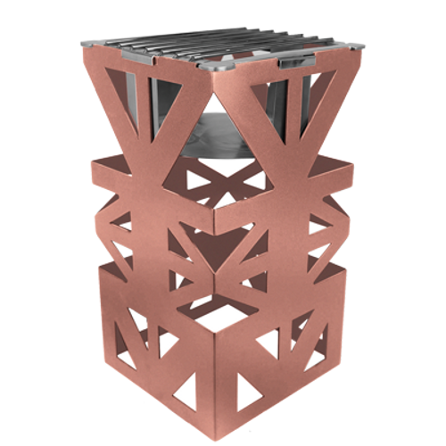 Eastern Tabletop 1743CP 8”W x 8”D x 15”H Black 18/10 Stainless Steel Lexus Ridge Design Connecting Riser Stand