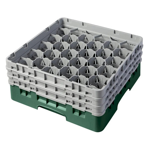 Cambro 30S638119 Camrack Glass Rack With (3) Soft Gray Extenders - 3 Cases