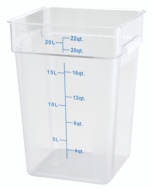 Winco PCSC-22C 22 Qt. Clear Square Polycarbonate Storage Container