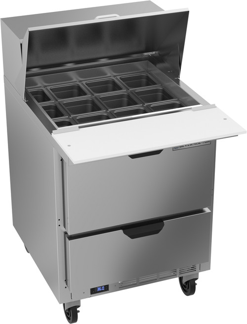 Beverage Air SPED27HC-12M 27" W One-Section Two Drawer Mega Top Refrigerated Counter