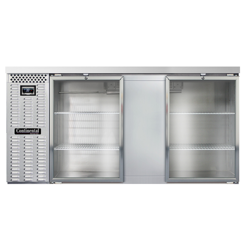 Continental Refrigerator BB69NSSGD 69"W Glass Door Solid Door Refrigerated Back Bar Cooler
