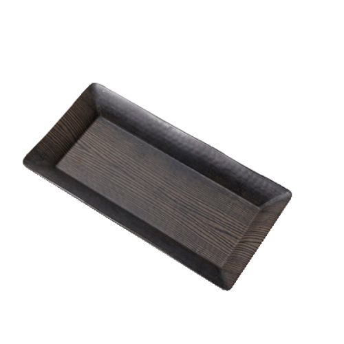 American Metalcraft WMEL21 Plastic Walnut Wood Pattern Rectangular Platter