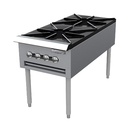 Garland SP-1844-2 Stainless Steel (2) Burners Regal Series Double Stock Pot Range  - 90,000 BTU