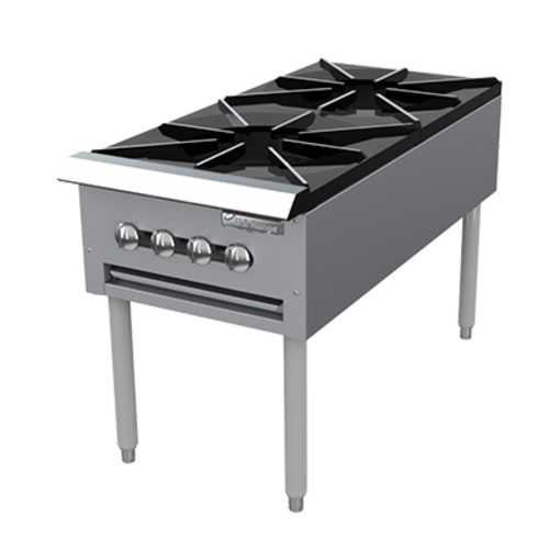 Garland SP-1844-2 Stainless Steel (2) Burners Regal Series Double Stock Pot Range  - 90,000 BTU