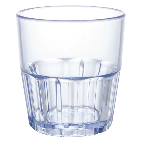 Winco PTSN-12 12 Oz. Blue SAN Plastic Ribbed Havana Tumbler