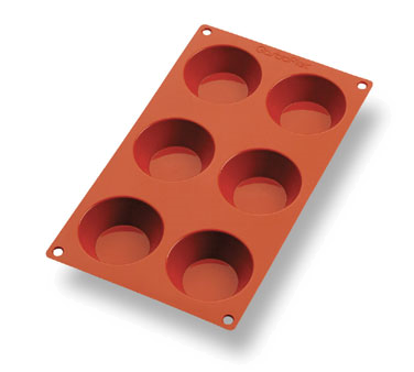 Matfer Bourgeat 257930 Gastroflex TaTin Mold 6 Per Sheet 3" Dia. x 1"H TaTins Food Grade Silicone