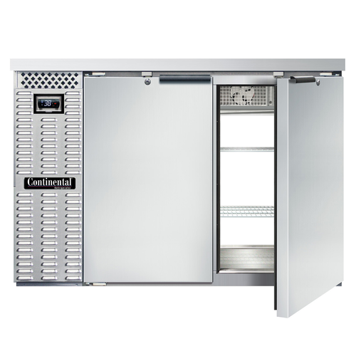 Continental Refrigerator BB50NSSPT 50"W Solid Door Refrigerated Back Bar Cooler