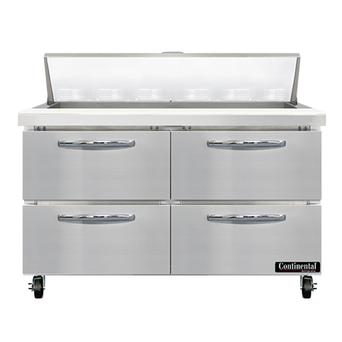 Continental Refrigerator SW48N12-D 48" W Two-Section Four Drawer Sandwich Unit