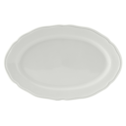 Tuxton SCH-124 Porcelain Porcelain White Oval Platter (1 Dozen)