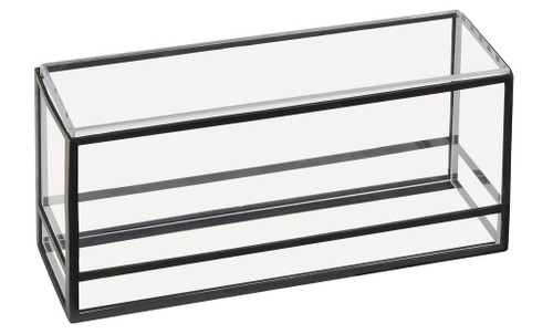 Cal-Mil 22077-13 15"W x 5"D x 5"H Rectangular Black Plastic & Steel Presentation Display