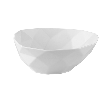 CAC China ART-B8 48 Oz. Bone White Porcelain Art Deco Salad Bowl (2 Dozen Per Case)