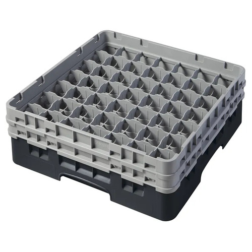 Cambro 49S434110 Camrack Glass Rack With (2) Soft Gray Extenders - 4 Cases
