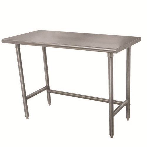 Advance Tabco TELAG-247-X 84"W x 24"D Stainless Steel Top Galvanized Adjustable Undershelf Work Table